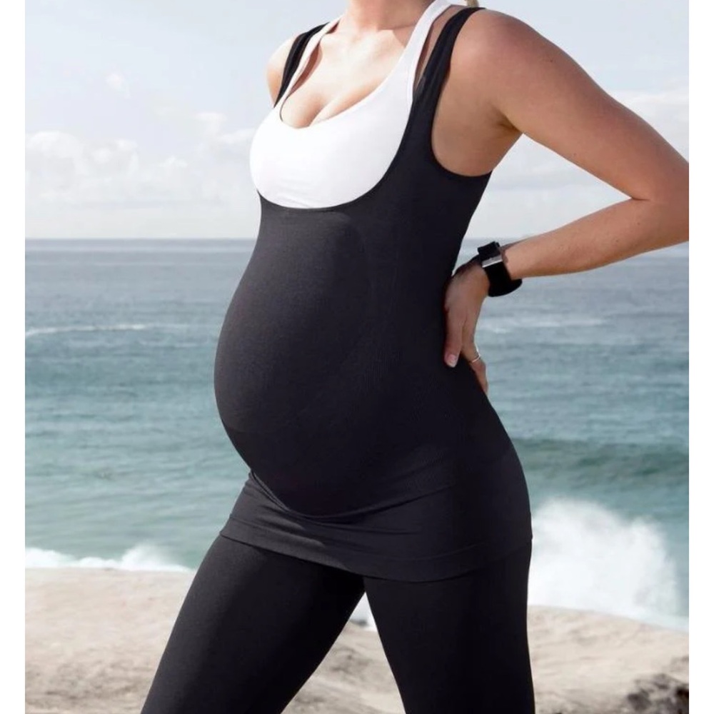 BLANQI Black Sleeveless Maternity Compression support tank size large regular